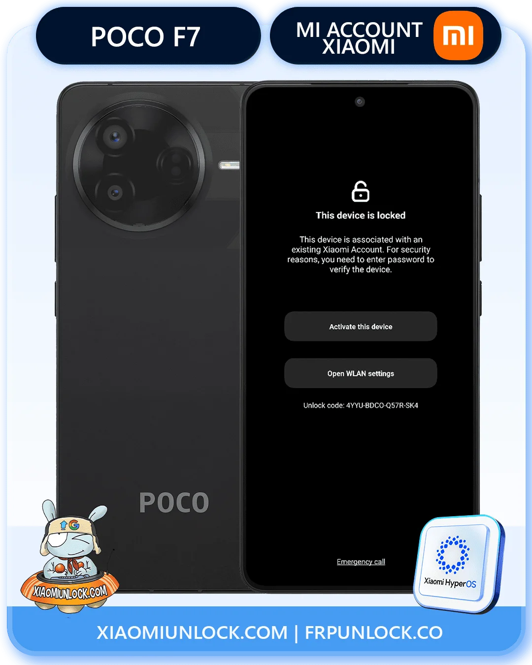 Poco F7Pro Xiaomi Mi Account Remove