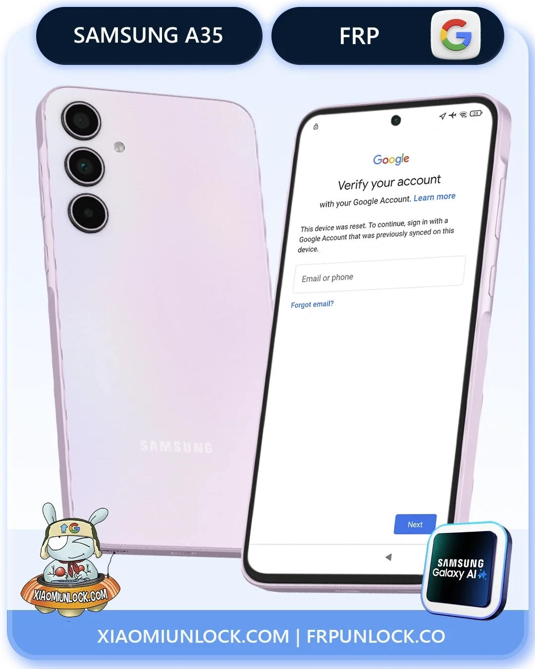 Samsung A35 FRP Google 2026 hover